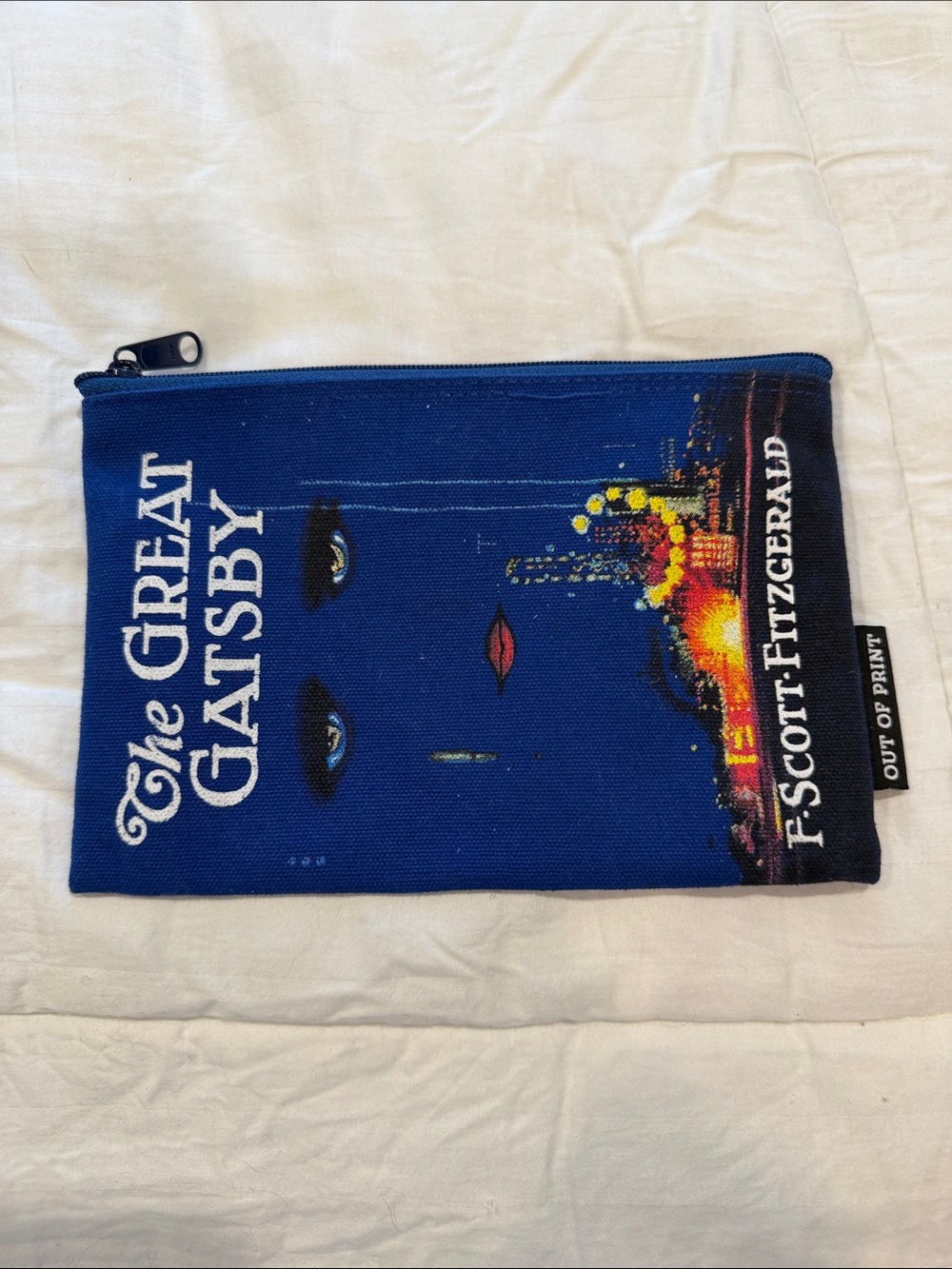 The Great Gatsby Blue Canvas Zipper Pouch